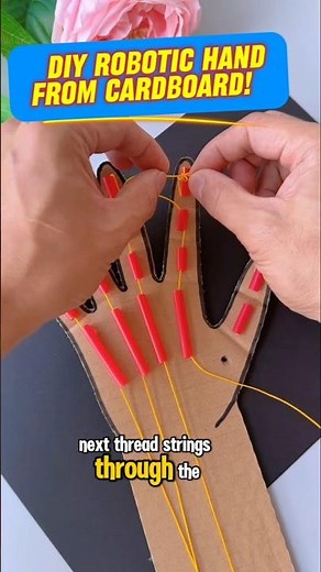 "How to Make a Simple Robotic Hand from Cardboard | Fun DIY Project" #diy #creativediy