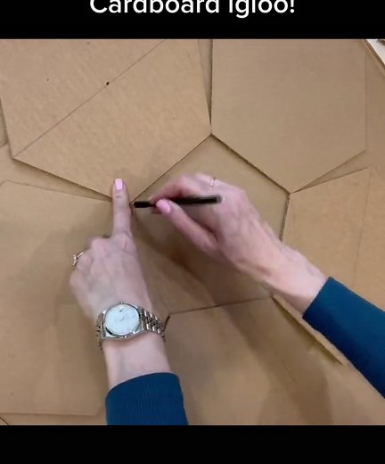 Process video for my cardboard igloo. 🐧❄️ #cardboard #igloo #diytoys #handmadetoys #upcycle #cardboardsboxes #penguins