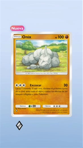 la nueva carta de Onix pokemon tcg