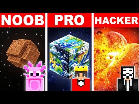 Mongo and Axy GIANT PLANET HOUSE Build Challenge in Minecraft!