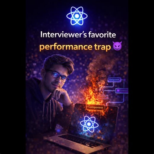 Bhavesh.Tech on Instagram: "🎬 Interviewer’s favorite performance trap 😈 Re-rendering in React (and why most devs fail this) Unnecessary re-renders are one of the biggest reasons React apps become slow and unstable and one of the most common interview traps. Many developers know React… but very few can clearly explain: ✔️ Why components re-render ✔️ What actually triggers a re-render ✔️ How to prevent unnecessary re-renders ✔️ How React decides to update the DOM If you can explain re-rendering