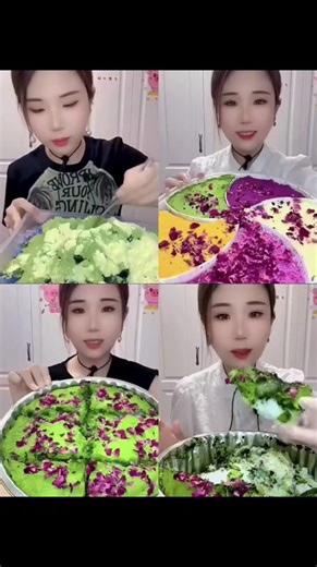 YY Crunchy Shaved Ice Eating With Matcha And Milk Powder Compilation💙💜🤍💗💛💚🥛#iceeatingasmr #mukbang #asmr #viral #tiktok