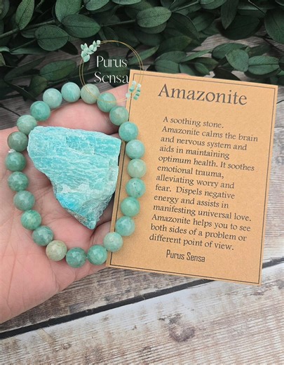 Beautiful Amazonite Crystal Set. Crystal Bracelet. Healing Gemstones, Raw Natural Crystal Gift. Healing Crystal Bracelet. Calm Soothe - Etsy UK