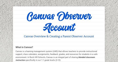 Canvas Observer Account