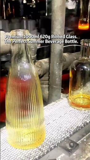 Fresh off the line: 1000ml Ribbed Glass Bottles