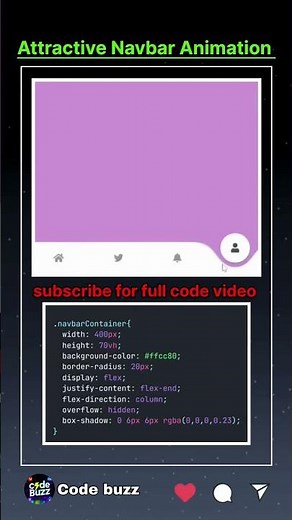 ❤️‍🔥Attractive Navbar Animation using HTML and CSS | web development | code buzz | #coding