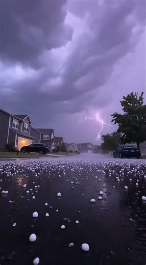 Hailstorm at Dusk | Lightning Storm