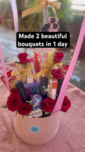Different types of Bouquets/ flower bouquet making/diy unique makeup hamper bouquet at home #shorts