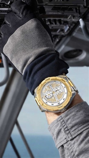 Invicta Aviator 28120 delivers bold cockpit-inspired style with a high-shine two-tone build made to stand out. ⌚ 50.5mm stainless-steel case with a bold 15.5mm profile ⚜️ Gold-tone stainless-steel bezel for standout shine ⚪ Gold & silver metal dial for high-contrast, cockpit styling ⚙️ TMI VD51 quartz movement for dependable accuracy ⏱️ 60-second chronograph function for sporty timing detail 🔥 Flame Fusion crystal for added durability ✨ White Tritnite lume for low-light visibility 🌊 100m water