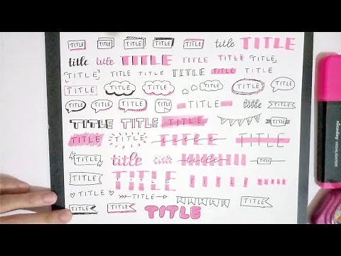 70 Title or Header Ideas in 4 Minutes - Ways to Write a Title for Notes