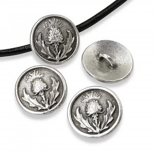 Antique Silver Thistle Buttons 14mm, 4-pack Leather Jewelry & Craft Supplies - Etsy