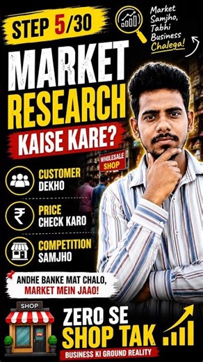Market Research Kaise Kare | Zero Se Shop Tak – STEP 5 #shorts #businessgrowth