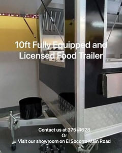 🚨10ft Food Trailer Tour🚨 Have a look at our fully equipped trailer for $89,500. Features are as follows: ✔️Stainless Steel Countertops/ storage/overhead shelving ✔️Large selling window with led strip lighting ✔️Aluminum Checkerplate non-slip flooring ✔️Commercial Range hood for ventilation ✔️Stainless Steel back splash Meat / Veg stainless sink and hand wash station ✔️Plumbing system with pump and water storage Electrical wiring and breaker panel / LED Lighting Fire Resistant, ✔️Durable and In