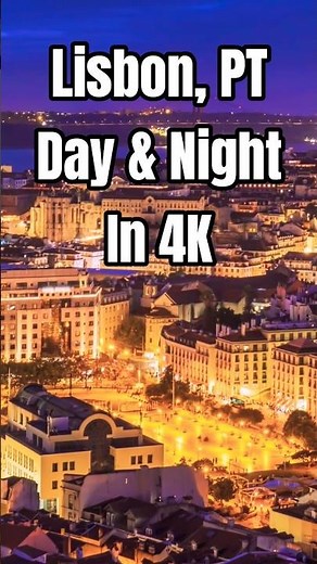 Lisbon From Sunrise to Neon Nights – City Transformed in Seconds 🇵🇹✨ | 4K Portugal Skyline