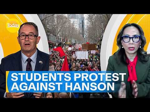 Thousands of students rally against Pauline Hanson | Today Show Australia