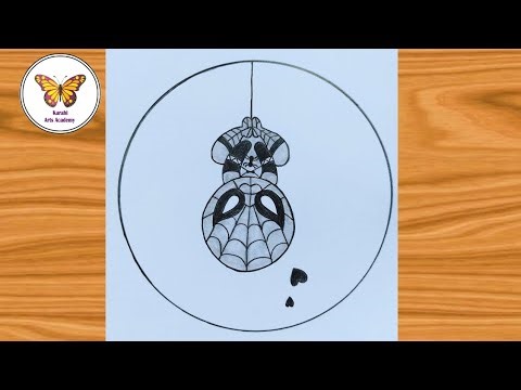 Spiderman drawing| Easy drawing ideas in circle| ‪@karabiartsacademy6921‬