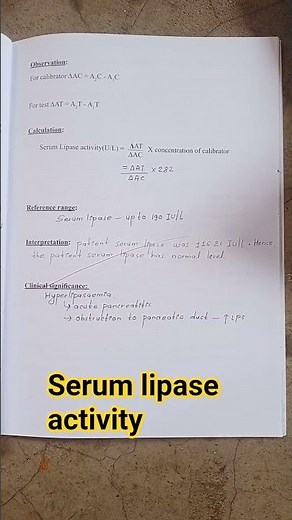estimation of serum lipase activity by turbidimetric U.V method