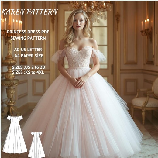 Princess Dress Sewing Pattern: Cosplay, Regency, Elvish (PDF Pattern) - Etsy