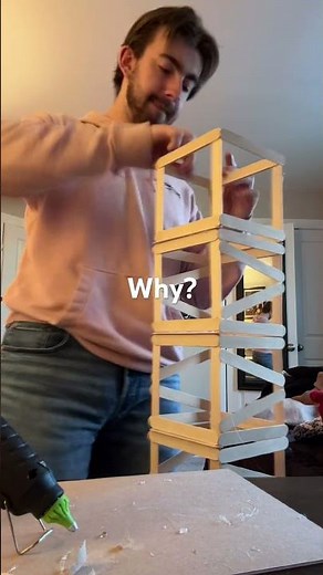The popsicle stick tower experiment that went too far #diy #challenge #construction
