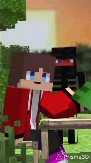 jj and Mickey fight #minecraft