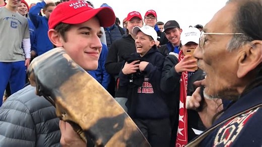 Nick Sandmann and fellow students face off with Nathan Phillips