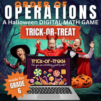 Halloween Order of Operations Practice Grade 6 Trick-or-Treat Digital Math Game
