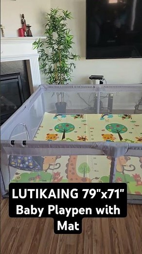 LUTIKAING 79"x71" Baby Playpen with Mat #toyreview #playpen #toddlers #toddlerlife
