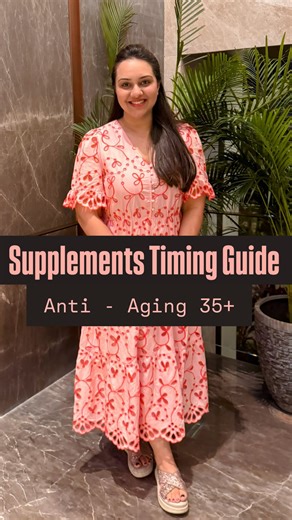 Nutri Maven | Weight Loss & Gut Expert | Dt.Anushi Jain on Instagram: "Comment “Aging” to get the detailed timing guide. When you take your supplements matters more than you think. Not everything works best together and not everything works at the same time of the day. Because anti-aging isn’t about popping more pills it’s about taking them right Love, Nush 🫶 Nutri Maven 📞9136083707 #healthyaging #antiagingtips #supplementtiming (anti aging supplements, supplement timing guide, healthy aging r