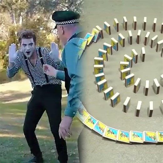 When the cop takes the mime act WAY too seriously 👮‍♂️😱