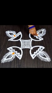 Easy deepam kolam step by step #kolam #rangoli #muggulu | Lakshmi Kolangal