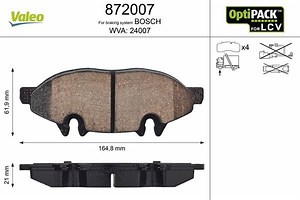 872007 VALEO 24007 Brake pad set Front Axle, without integrated wear sensor suitable for MERCEDES-BENZ VIANO, VITO | AUTODOC price and review