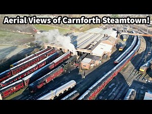 AERIAL VIEWS of Carnforth Steamtown, Sidings & Dave’s Horse behind the Loco Shed..!