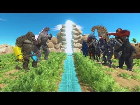 Can Evolved Godzilla x KONG defeat Team King Ghidorah ARK? - Animal Revolt Battle Simulator