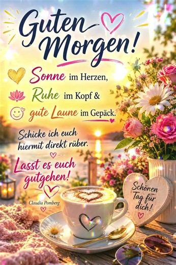 Guten Morgen! Sonne im Herzen, Ruhe im Kopf & #GutenMorgen#StartInDenTag #KaffeeZeit