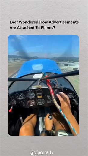 Clip Core TV on Instagram: "Small planes often carry huge advertisement banners that trail behind them like giant flags in the sky. These banners are designed to be lightweight but large enough to grab attention from the ground. The process starts on the ground, where the banner is laid out and attached to a special rope with a loop. The plane doesn’t take off with it right away — instead, it flies low and uses a hook to snag the rope and lift the banner into the air. Once in the sky, the banner