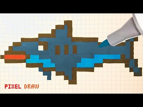 HOW TO DRAW SHARK STEP BY STEP | SHARK PIXEL ART TUTORIAL