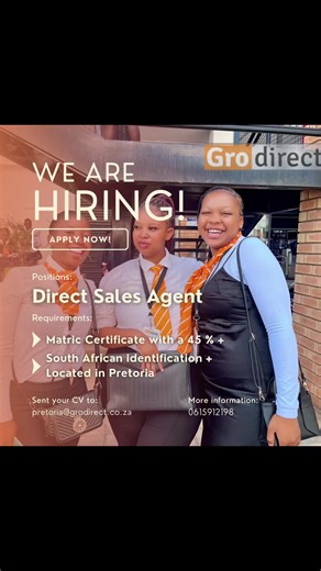 Exciting Job Opportunity in Pretoria! Sales Agent Position at Gro Direct