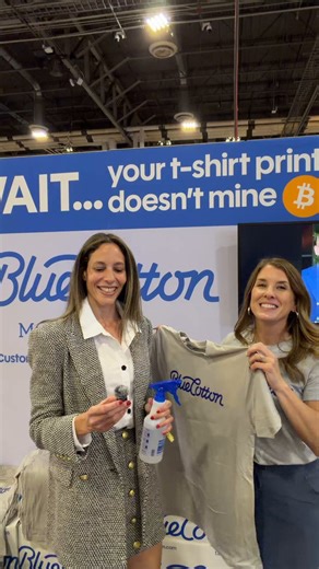 Checked out the @BlueCotton activation at Bitcoin 2026 & did some “proof of work” to get the Bitcoin logo to appear on one of their custom shirts! Comment “BTC Blue Cotton” below if you want one of these T-shirts & I’ll send the winner one! Have to comment to win! @BitcoinConfEUR Vegas! 🥂