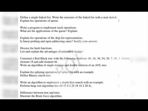 DATA STRUCTURES "DS" Imp qn's all chpt's jntuh r22, r18, r25 for external exams(cover all topics)#ds