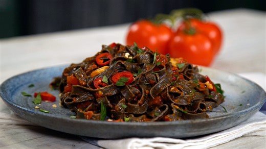 Squid Ink Arrabbiata Pasta