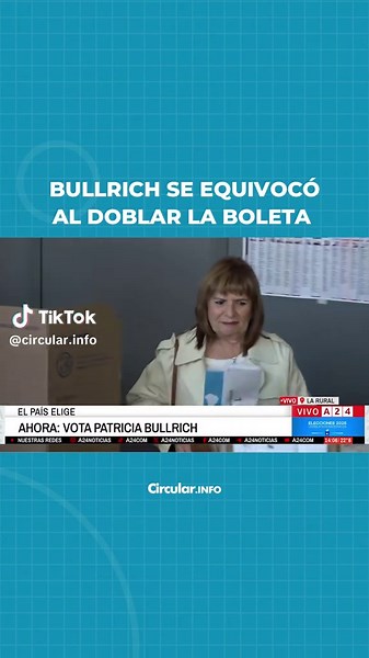PATRICIA BULLRICH TUVO UN IMPREVISTO AL VOTAR 😬 ⭕️ La ministra de Seguridad participó de las elecciones legislativas en Buenos Aires, pero tuvo un inconveniente 👀 ⭕ Bullrich demoró más de lo habitual al momento de emitir su voto 🗳️ ⭕️ Cuando fue a depositar la boleta, las autoridades de mesa le pidieron que regresara al biombo porque la había doblado mal 😳 📹: A24 #bullrich #voto #boletaunica #blooper #elecciones2025