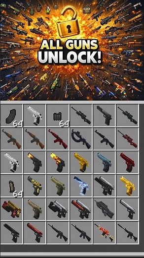 Minecraft All Guns Unlocked 💥 OP Weapons Mod Gameplay! #minecraft #ytshorts