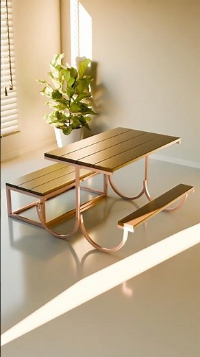 Space-saving foldable table design