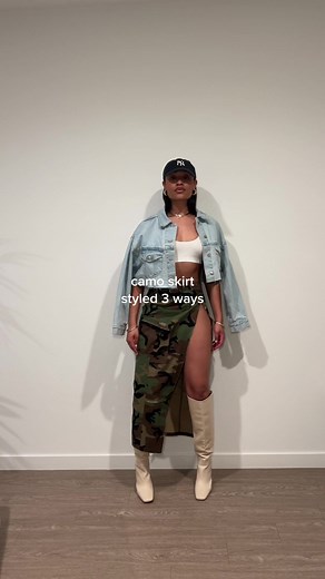 eye am obsessed with this camo high split skirt! ❤️‍🔥 from @shophouseofelan #camoskirt #stylingmidiskirts #styleinspo #blackgirltiktok #blackgirlstyle #fashioninspo