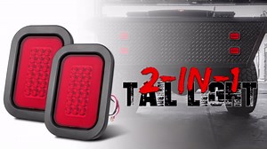 5" x 3" Rectangle 30 LED Trailer Tail Light, Red Lens Flush Mount Running Stop Brake Light With Rubber Grommet and 3-prong Plugs For Truck Trailer Tractor