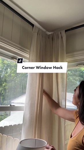 Favorite Corner Window Hack | Curtain Rod Ideas