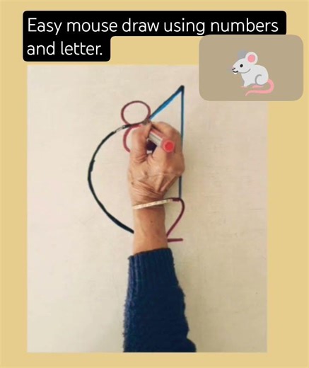 Easy mouse 🐁 drawing using numbers and letter