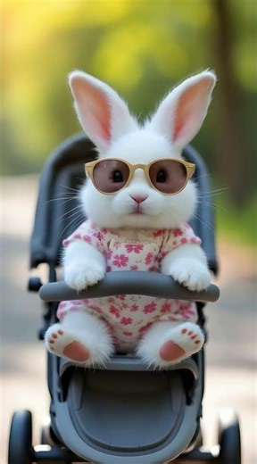 🐰 Bunny Sunglasses Stroller Joyride! 🚗