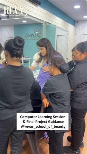 Revas School Of Beauty and Makeup by Jyostna Krishna on Instagram: "💻✨ Computer Learning Session & Final Project Guidance @ Revas_School_of_Beauty ✨💻 Beyond beauty skills, we also empower our students with essential digital knowledge and computer basics. This session focused on laptop usage, file handling, project preparation and final project guidance, helping students confidently complete and submit their work independently 🎓📂 At Revas, we believe in building no