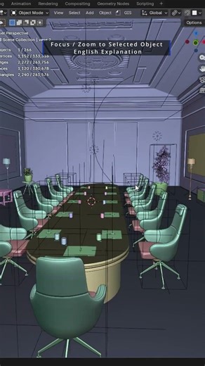 Focus Zoom to Selected Object English Explanation